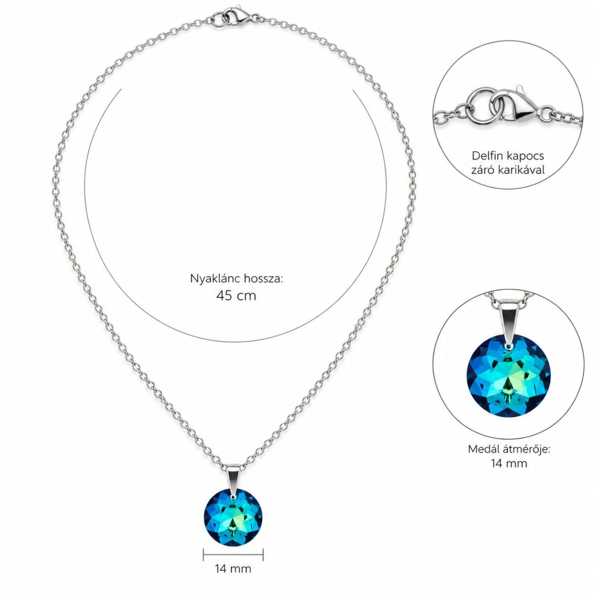 6430 - Ezüst nyaklánc swarovski kristállyal - EkszerWebshop.hu - Kék teljes 6430 - Ezüst nyaklánc swarovski kristállyal - EkszerWebshop.hu - Kék teljes