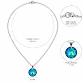 6430 - Ezüst nyaklánc swarovski kristállyal - EkszerWebshop.hu - Kék teljes