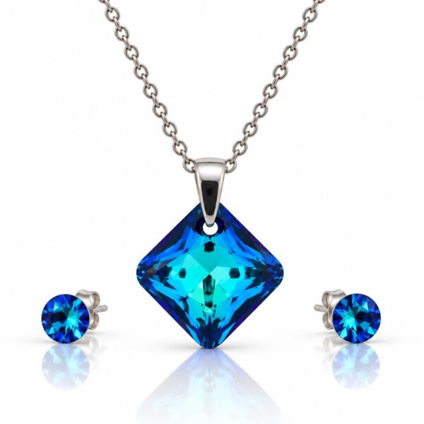 Swarovski ékszerek | Ékszershop - Ekszerwebshop.hu Ezüst ékszerszett - 24 mm - Rombusz Swarovski kristályos ezüst ékszerszett - EkszerWebshop.hu - Bermuda blue