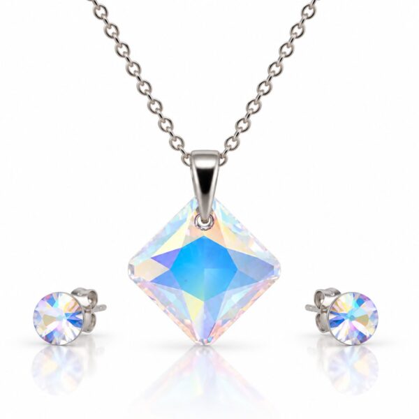 Swarovski ékszerek | Ékszershop - Ekszerwebshop.hu Ezüst ékszerszett - 24 mm - Rombusz Swarovski kristályos ezüst ékszerszett - EkszerWebshop.hu - Crystal AB