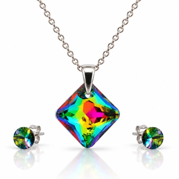 Swarovski ékszerek | Ékszershop - Ekszerwebshop.hu Ezüst ékszerszett - 24 mm - Rombusz Swarovski kristályos ezüst ékszerszett - EkszerWebshop.hu - Vitrail Medium