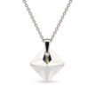 Ezüst nyaklánc - Szögletes swarovski kristály medállal (1.6 cm) - Zöld, Vitrail medium