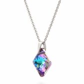 Lila Vitrail Light Rombusz Swarovski kristályos ezüst nyaklánc - EkszerWebshop.hu