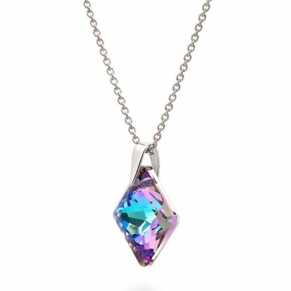 Lila Vitrail Light Rombusz Swarovski kristályos ezüst nyaklánc - EkszerWebshop.hu