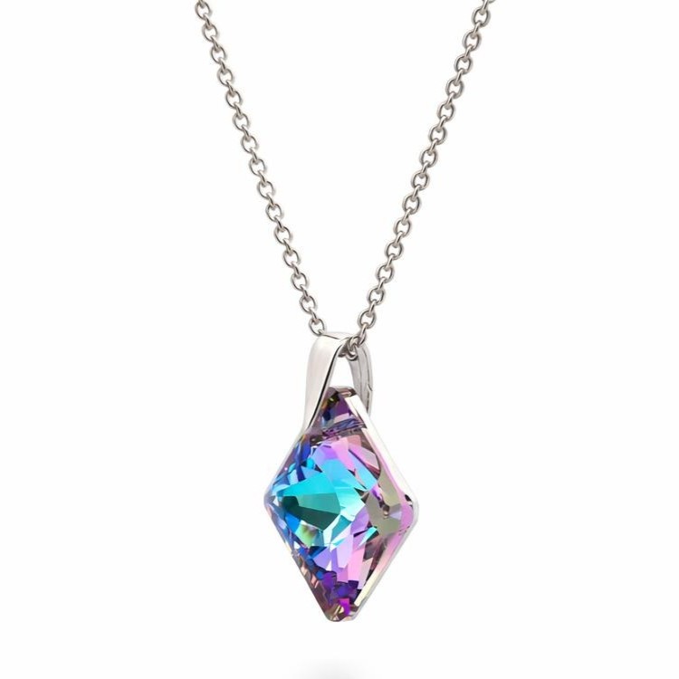6431- Lila Rombusz Swarovski kristályos ezüst nyaklánc - EkszerWebshop.hu oldalról Lila Vitrail Light Rombusz Swarovski kristályos ezüst nyaklánc - EkszerWebshop.hu
