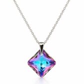 Lila Vitrail Light Rombusz Swarovski kristályos ezüst nyaklánc - EkszerWebshop.hu