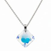 Színjátaszós Rombusz Swarovski kristályos ezüst nyaklánc - EkszerWebshop.hu - hátul