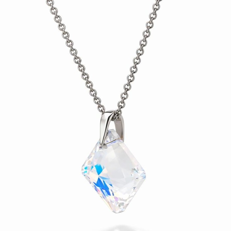 6431- Színjátaszós Rombusz Swarovski kristályos ezüst nyaklánc - EkszerWebshop.hu - oldalról 6431- Színjátaszós Rombusz Swarovski kristályos ezüst nyaklánc - EkszerWebshop.hu - oldalról