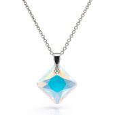 Színjátaszós Rombusz Swarovski kristályos ezüst nyaklánc - EkszerWebshop.hu