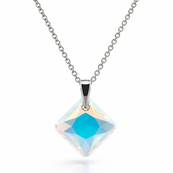 Színjátaszós Rombusz Swarovski kristályos ezüst nyaklánc - EkszerWebshop.hu