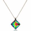 6431- Zöld Vitrail medium Rombusz Swarovski kristályos ezüst nyaklánc - EkszerWebshop.hu h
