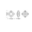 6431- Zöld Vitrail medium Rombusz Swarovski kristályos ezüst nyaklánc - EkszerWebshop.hu méretek