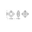 6431- Zöld Vitrail medium Rombusz Swarovski kristályos ezüst nyaklánc - EkszerWebshop.hu méretek