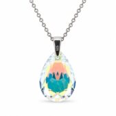 6433 - Crystal Ap Csepp Swarovski kristályos ezüst nyaklánc - EkszerWebshop.hu - hátulról