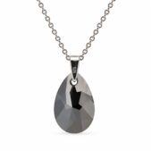 6433 - Kék Bermuda Blue Csepp Swarovski kristályos ezüst nyaklánc - EkszerWebshop.hu - hátulról