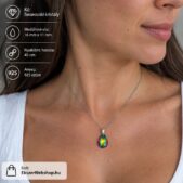 Zöld Vitrail Medium Csepp Swarovski kristályos ezüst nyaklánc - EkszerWebshop.hu - élőben
