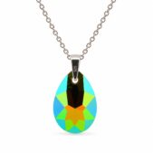 Zöld Vitrail Medium Csepp Swarovski kristályos ezüst nyaklánc - EkszerWebshop.hu
