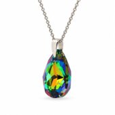 Zöld Vitrail Medium Csepp Swarovski kristályos ezüst nyaklánc - EkszerWebshop.hu