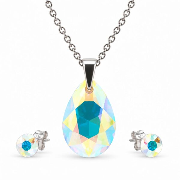 Swarovski ékszerek | Ékszershop - Ekszerwebshop.hu Ezüst ékszerszett - Csepp swarovski kristályos (medál 1.6 cm, fülbevaló 0.6 cm) - Színjátszós