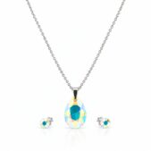 6433 - csepp swarovski kristályos ezüst ékszerszett - EkszerWebshop.hu - CrystalAB távoli