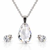 csepp swarovski kristályos ezüst ékszerszett - EkszerWebshop.hu - Fehér, Crystal