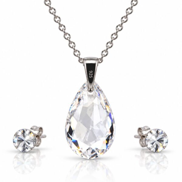 Swarovski ékszerek | Ékszershop - Ekszerwebshop.hu csepp swarovski kristályos ezüst ékszerszett - EkszerWebshop.hu - Fehér, Crystal