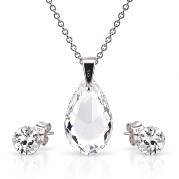 Swarovski ékszerek | Ékszershop - Ekszerwebshop.hu Ezüst ékszerszett - Csepp swarovski kristályos (1.6 cm medál, 0.6 cm fülbevaló) - Átlátszó