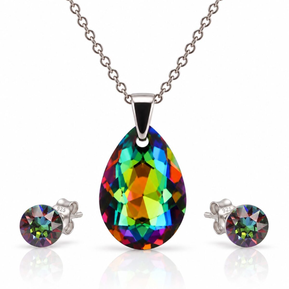 6433 - csepp swarovski kristályos ezüst ékszerszett - EkszerWebshop.hu - Zöld, vitrail medium - végleges csepp swarovski kristályos ezüst ékszerszett - EkszerWebshop.hu - Zöld, vitrail medium - végleges
