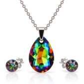 csepp swarovski kristályos ezüst ékszerszett - EkszerWebshop.hu - Zöld, vitrail medium - végleges