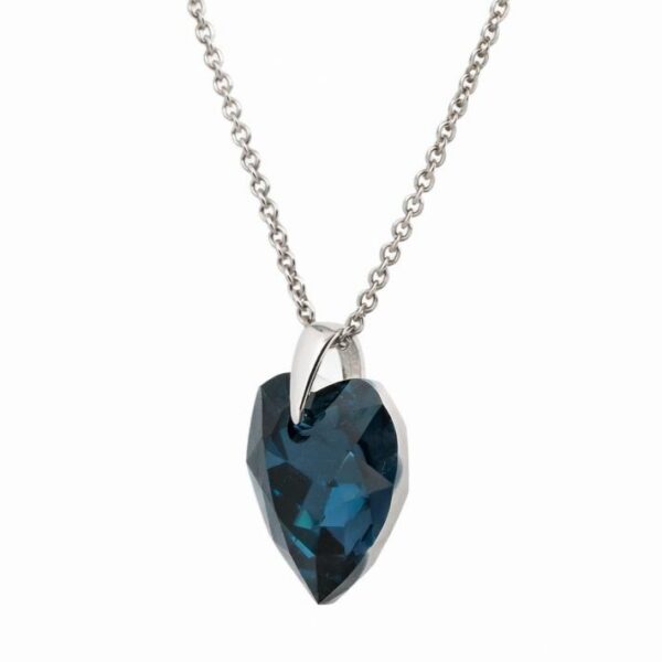 Swarovski ékszerek | Ékszershop - Ekszerwebshop.hu Ezüst nyaklánc - Szív swarovski kristály medállal (1.4 cm) - Kék, montana