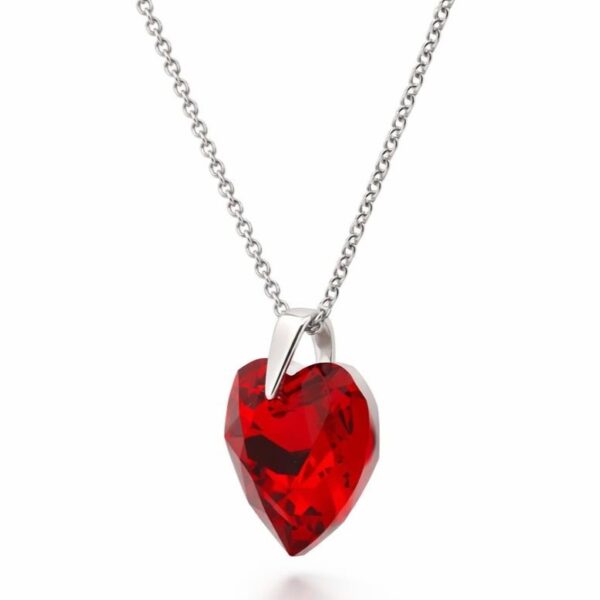 Swarovski ékszerek | Ékszershop - Ekszerwebshop.hu Ezüst nyaklánc - Szív swarovski kristály medállal (1.4 cm) - Vörös, scarlet