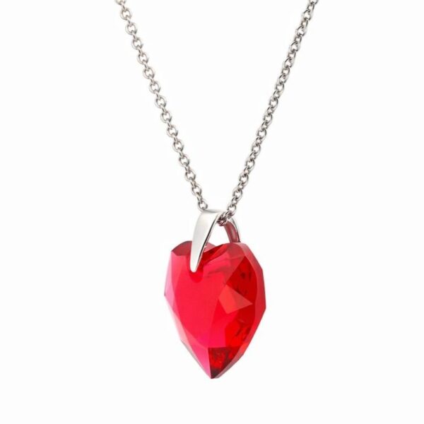 Swarovski ékszerek | Ékszershop - Ekszerwebshop.hu Ezüst nyaklánc - Szív swarovski kristály medállal (1.4 cm) - Piros, light siam