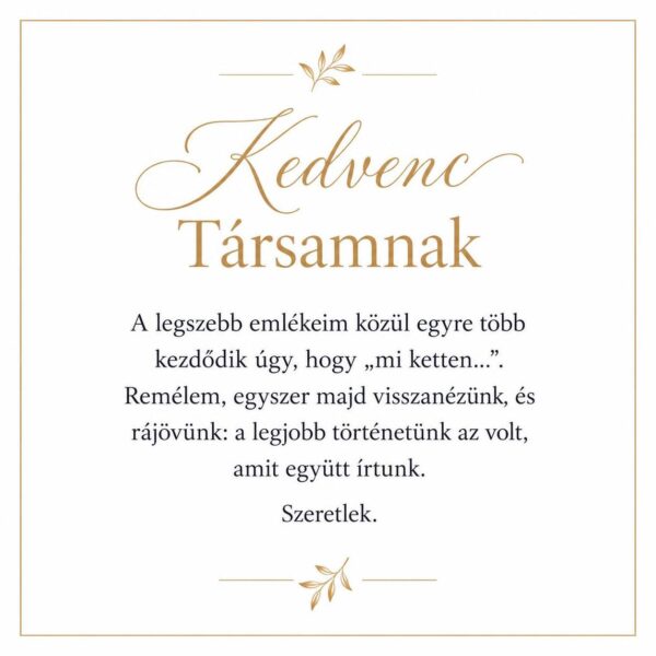 „Kedvenc Társamnak” – személyes üzenetkártya barátnőmnek-EkszerWebshop.hu-Üzenetkártya