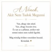 „A Nőnek, Akit Nem Tudok Megunni” – romantikus üzenetkártya barátnőmnek-EkszerWebshop.hu-Üzenetkártya