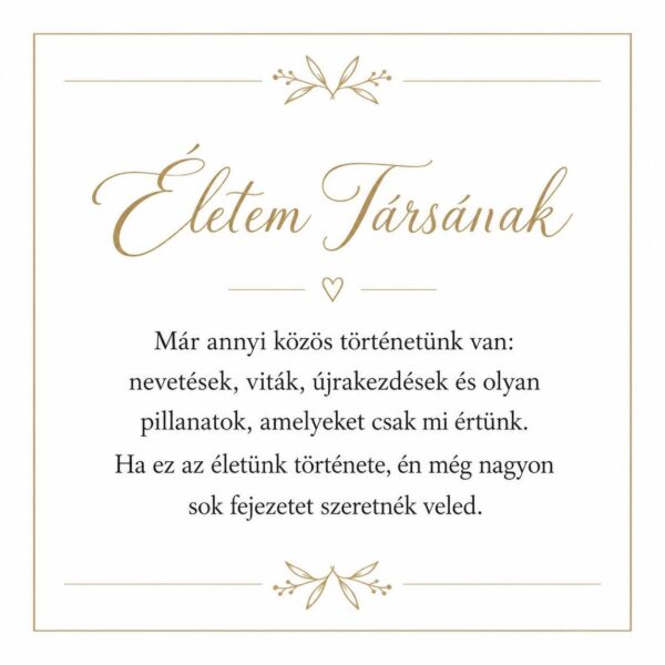 „Életem Társának” – személyes üzenetkártya feleségemnek-EkszerWebshop.hu-Üzenetkártya