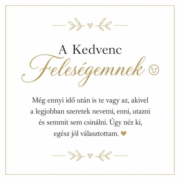 „A Kedvenc Feleségemnek” – játékos üzenetkártya feleségemnek-EkszerWebshop.hu-Üzenetkártya