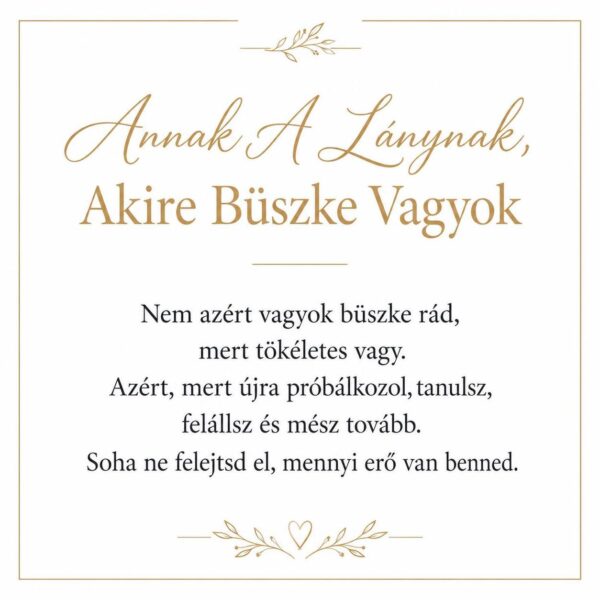 „Annak A Lánynak, Akire Büszke Vagyok” – megható üzenetkártya lányomnak-EkszerWebshop.hu-Üzenetkártya