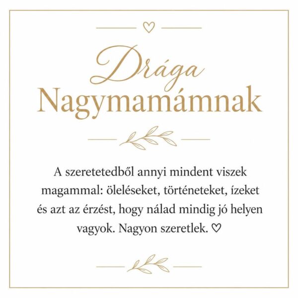 „Drága Nagymamámnak” – személyes üzenetkártya nagymamámnak-EkszerWebshop.hu-Üzenetkártya