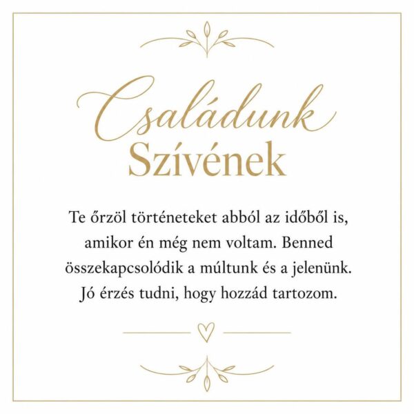 „Családunk Szívének” – személyes üzenetkártya nagymamámnak-EkszerWebshop.hu-Üzenetkártya