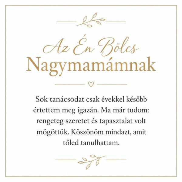 „Az Én Bölcs Nagymamámnak” – személyes üzenetkártya nagymamámnak-EkszerWebshop.hu-Üzenetkártya