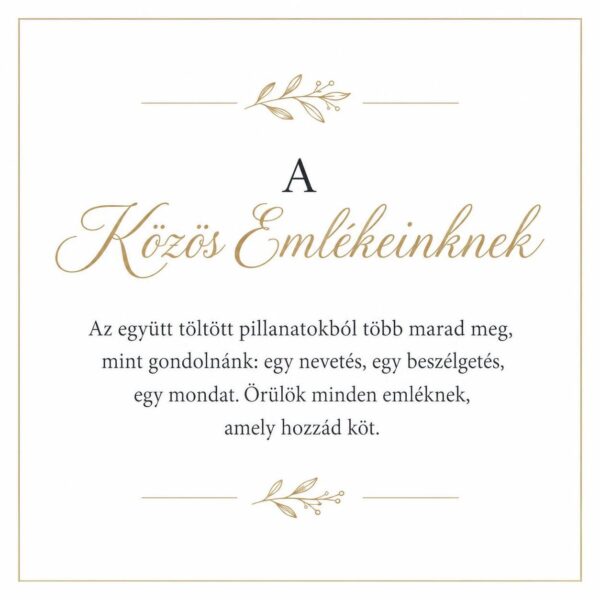 „A Közös Emlékeinknek” – személyes üzenetkártya keresztanyámnak-EkszerWebshop.hu-Üzenetkártya
