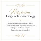 „Köszönöm, Hogy A Testvérem Vagy” – szeretetteljes üzenetkártya testvéremnek-EkszerWebshop.hu-Üzenetkártya
