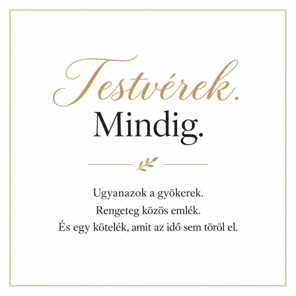 „Testvérek. Mindig” – személyes üzenetkártya testvéremnek-EkszerWebshop.hu-Üzenetkártya