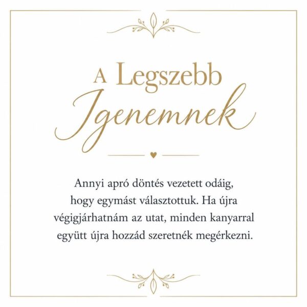 „A Legszebb Igenemnek” – személyes üzenetkártya menyasszonyomnak-EkszerWebshop.hu-Üzenetkártya